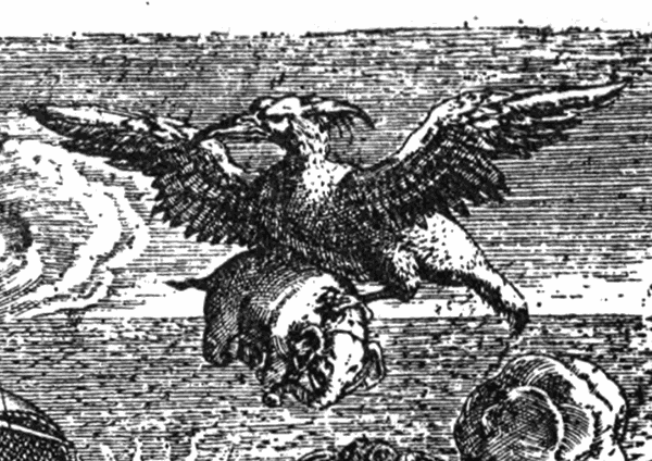 Theodor de Bry, 1594 — Magellan passing his strait, fragment.